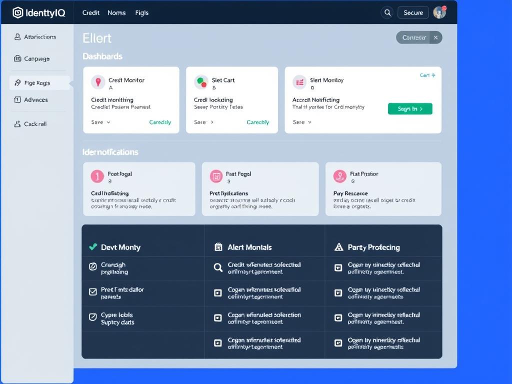 IdentityIQ secure dashboard showing credit monitoring features