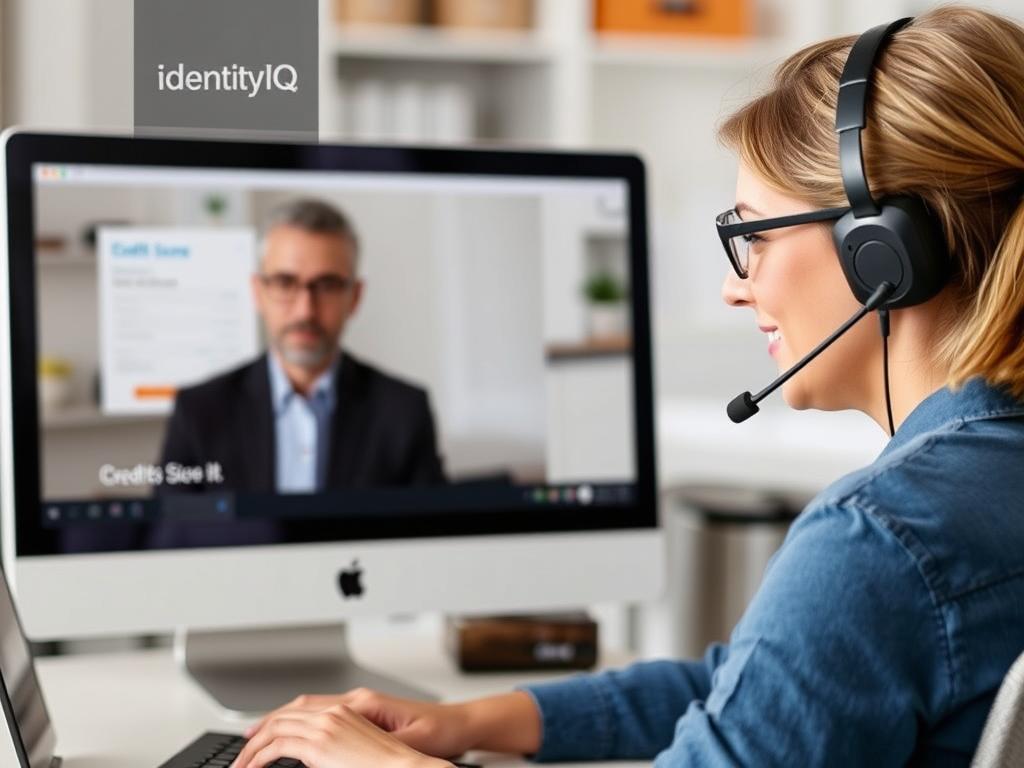 Person getting assistance from IdentityIQ customer support about their credit score