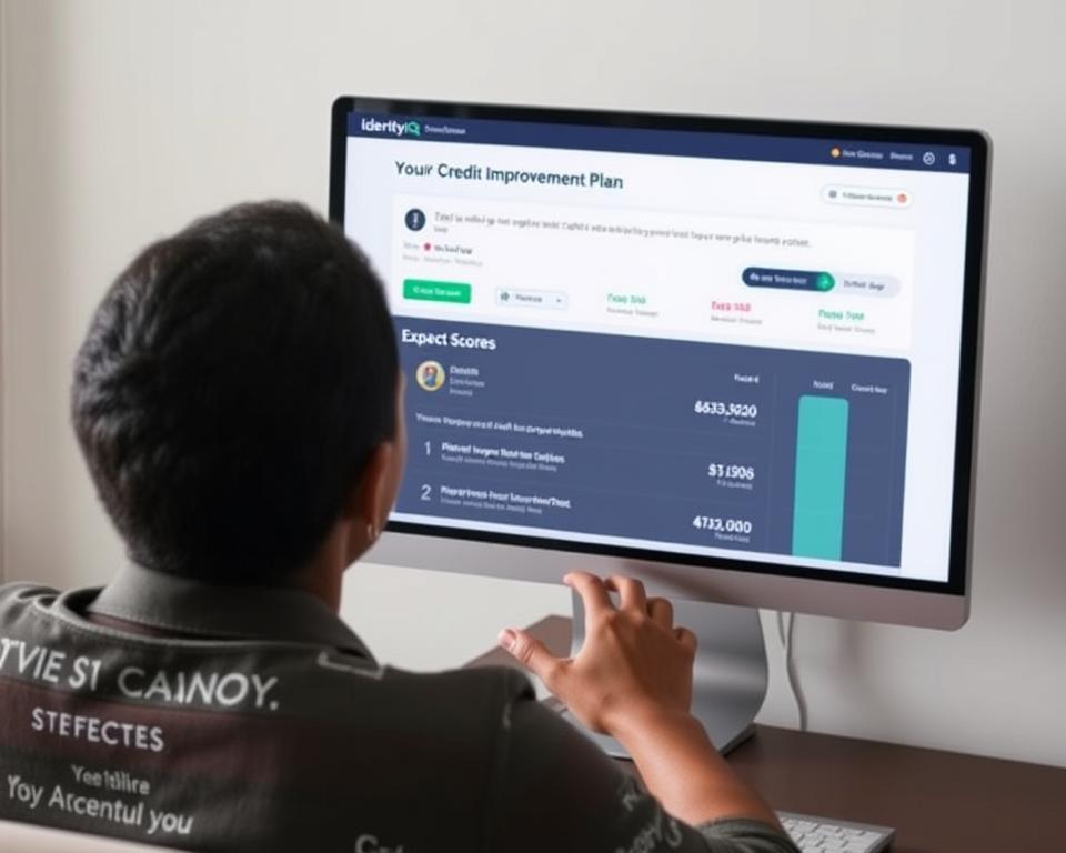 Person reviewing their credit improvement plan on IdentityIQ dashboard